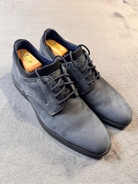 Johnston & Murphy XC4 Elkins Men's Blue Suede Plain Toe Oxfords